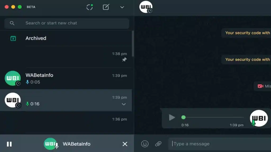 WhatsApp Masaüstü uygulamasına küresel ses oynatıcısı ekliyor. Sohbet değiştikten sonra bile sesli notlar çalmaya devam edecek. 3 image 2