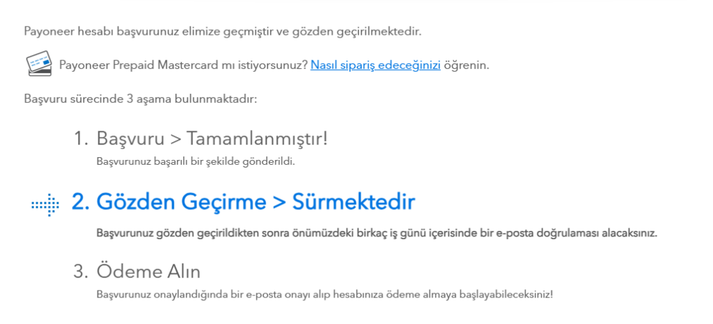 Payoneere kayıt