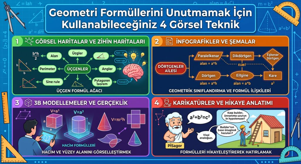 Geometri Formüllerini Unutmamak İçin Kullanabileceğiniz 4 Görsel Teknik