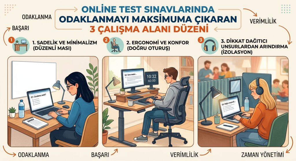 Online Test Sınavlarında Odaklanmayı Maksimuma Çıkaran 3 Çalışma Alanı Düzeni 1 Uluslararası IQ Testleri Türkiye
