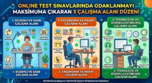 Online Test Sınavlarında Odaklanmayı Maksimuma Çıkaran 3 Çalışma Alanı Düzeni