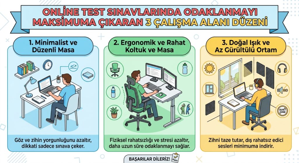 Online Test Sınavlarında Odaklanmayı Maksimuma Çıkaran 3 Çalışma Alanı Düzeni 5 Online Test Sınavlarında Odaklanmayı