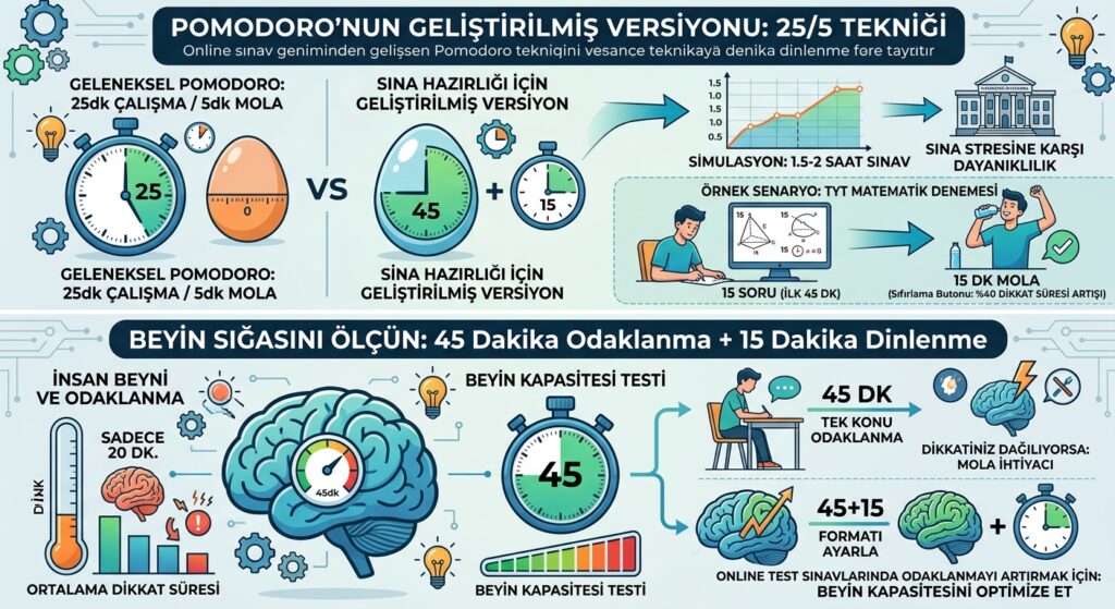 Online Test Sınavlarında Odaklanmayı Maksimuma Çıkaran 3 Çalışma Alanı Düzeni 4 pomodoro