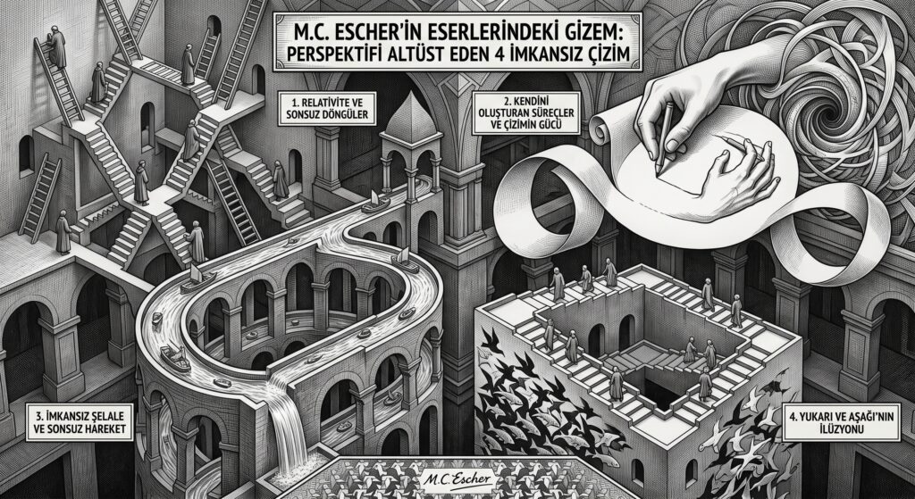 M.C. Escher’in Eserlerindeki Gizem: Perspektifi Altüst Eden 4 İmkansız Çizim